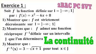 La continuité dune fonction 2BAC PC SVT  exercice corrigé [upl. by Marbut]