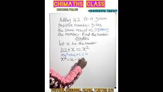 CAN YOU SOLVE THIS WORD PROBLEM IN QUADRATIC FORM chimaths maths fyp [upl. by Dorette]