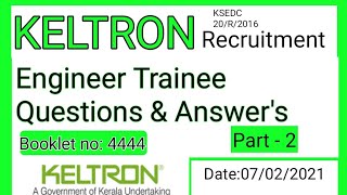 Keltron engineer trainee  Recruitment  Questions and answers  part 2 [upl. by Aistek]