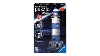 3D Puzzles – Lighthouse at Night by Ravensburger [upl. by Dixon547]