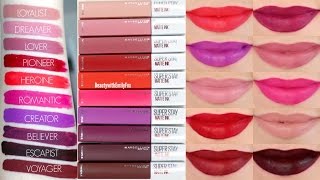 Maybelline Superstay Matte Ink Liquid Lipsticks  Lip Swatches amp Review [upl. by Robers736]