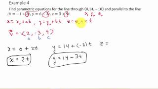 Finding Parametric Equations Through a Point and Parallel to a Line [upl. by Dugan]