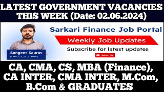 Latest Govt PSU Jobs Update 020624  CA CMA CS MBA CA Inter CMA Inter MCom BCom Graduate [upl. by Eltsirhc]