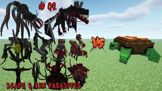 All parasites Scape and Run Parasites MOD VS Giant Tortoise in MINECRAFT1VS1Second Part vs [upl. by Olympie422]