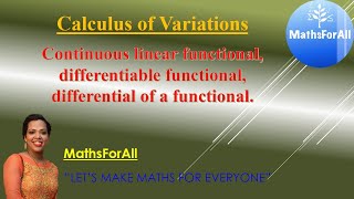 Lecture 5Continuous linear functional differentiable functional differential of a functional [upl. by Nason939]