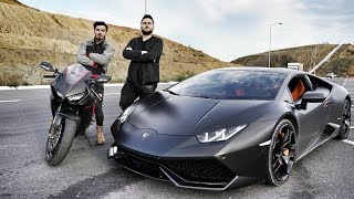 MuratAbiGF ile FENA YARIŞTIK LAMBORGHINI vs 17 CBR 1000RR REACTION [upl. by Salohci]