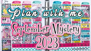 Plan with me September Mystery 2023 scribbleprintsco Plan With Me Stickers plannahannah [upl. by Esinet169]