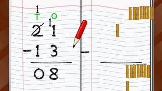 Maths  Subtracting two digit numbers with borrowing  English [upl. by Kara]