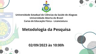 Aula de Metodologia da Pesquisa  Educação Física  Uncisal [upl. by Ramirol]