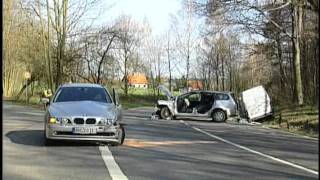 Schwerer Unfall auf der B180 bei Waldenburg Sachsen 04042007 [upl. by Ocirrej]