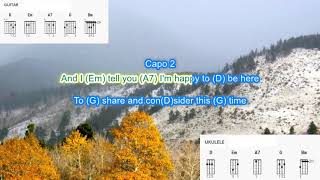 Starwood in Aspen Capo 2 by John Denver play along with scrolling guitar chords and lyrics [upl. by Ilyssa]