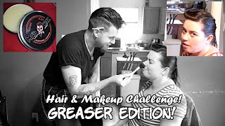 Hair and makeup challenge greaser edition [upl. by Eelah]