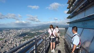 Top of the world Taipei 101 101st floor Skyline 460 outdoor observation deck [upl. by Nalda]