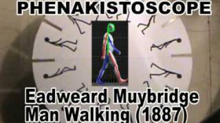 phenakistoscope Muybridge Man walking 1887 [upl. by Eleda]