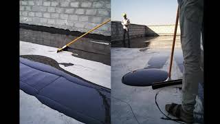 Easy Waterproofing method of roof slab from leakage l Master seal HLM 5000 Application l Bitumen l [upl. by Llertnov]