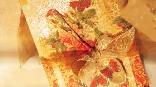 How to Decoupage Napkin on Canvas No wrinkles [upl. by Hands886]