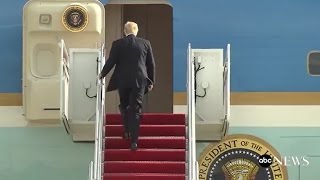 President Trump Rides on Air Force One For First Time  ABC News [upl. by Trovillion]