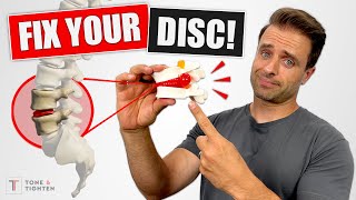 FIX YOUR DISC Bulging Disc Lower Back Exercises For Pain Relief [upl. by Airbmat]