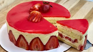 VOICI COMMENT FAIRE UN FRAISIER🍰 Recette facile de gâteau aux fraises🍓 Deli Cuisine [upl. by Milore604]