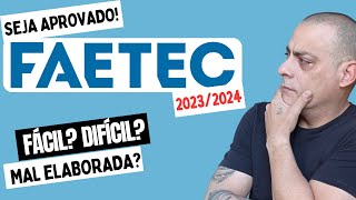 FAETEC  2023 2024  TÉCNICO INTEGRADO CORREÇÃO DA PROVA [upl. by Nidnerb]