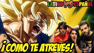 ESPAÑOLES REACCIONAN A DRAGON BALL LATINO VS CASTELLANO  GOKU SE TRANSFORMA EN SUPER SAIYAN 1 [upl. by Deste]