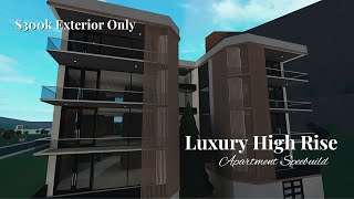 Luxury High Rise Apartment SpeedBuild Exterior Only Bloxburg [upl. by Nevsa]