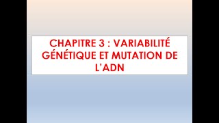 SVT1èreSpéT1C3 Variabilité génétique et mutation de lADN [upl. by Eeralav]