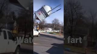 Water tower falls and farts [upl. by Oneil]