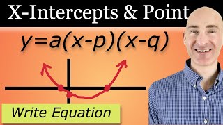 Write the Quadratic Equation for the Parabola Given the x intercepts and a Point [upl. by Charlene]