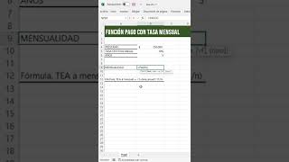 💴 Función PAGO con fórmula de Tasa anual a mensual shorts [upl. by Adonis]
