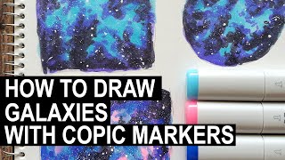 Drawing Galaxies with Just 3 Markers CopicAlcohol Markers [upl. by Eustis675]