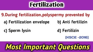 fertilization  embryology  developmental biology  general embryology mcq [upl. by Silda]