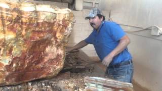 Natural Onyx Stone Being Cut [upl. by Chaing]