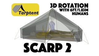 Tarptent Scarp 2 3D rotation with 6ft  183m scale humans [upl. by Emile766]