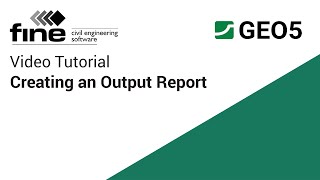 GEO5 Tutorials Creating an Output Report [upl. by Dori]