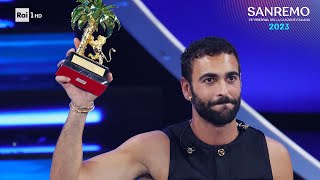 Sanremo 2023  Marco Mengoni vince la 73esima edizione del Festival con Due vite [upl. by Ahsekar]