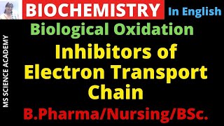 Inhibitors of Electron Transport ChainBiochemistryB Pharmacy BSc  NursingIn English [upl. by Drageruaeb]