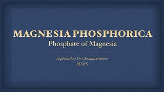 Magnesia Phosphorica  Allen’s Keynotes  Well Explained [upl. by Anh]