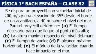 82 MOVIMIENTO DE PROYECTILES Ejercicio 3 [upl. by Olen]