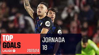 LALIGA TOP 5 Goles Jornada 18 LALIGA EA Sports 20232024 [upl. by Assel]