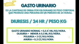 🔴 GASTO URINARIO ¿QUE ES  FORMULA [upl. by Akemej]