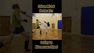 Setting up nidan mawashi geri double roundhouse kick karate martialarts taekwondo mma [upl. by Edmanda366]