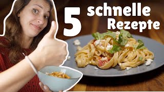 5 schnelle Rezepte in unter 10 Minuten  vegetarisch und abwechslungsreich [upl. by Arraek]