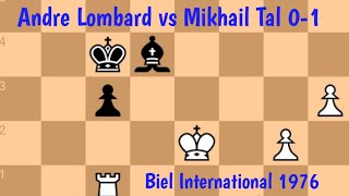 Andre Lombard vs Mikhail Tal  Biel International 1976 chess chessgame chessmate [upl. by Phionna]