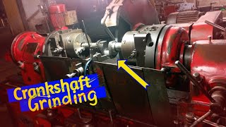 Crank shaft grinding process Regrinding process on crank grinder machine Mechanical ideas [upl. by Pass826]