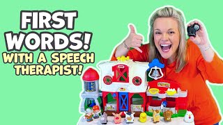 First Words with a Speech Therapist Baby Learning Farm Animals [upl. by Airetahs]