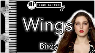 Wings  Birdy  Piano Karaoke Instrumental [upl. by Bevon]