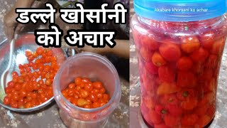 अकबरे खुर्सानीको को अचार dalle khorsani ko achar nepali style 😛😝 Rewatisgarden [upl. by Ecinad]