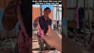 Brain 100 Head 200 Liver Set 250 Boti 25 Kgs Set 300 Golnaka Mandi Hyderabad viral mutton [upl. by Aikemahs108]