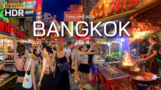 🇹🇭 4K HDR  Walking Bangkok The best street food in the world 2024  With Captions [upl. by Lasko109]